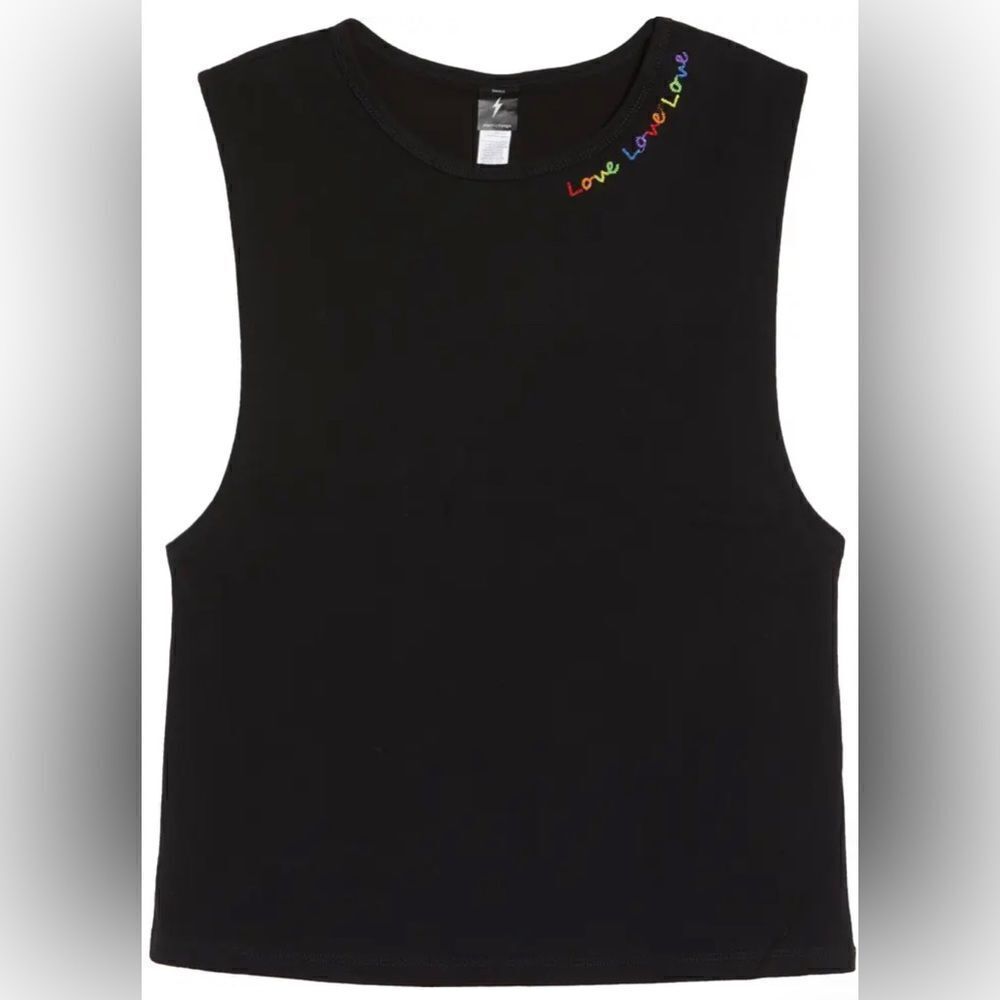 NWT- ELECTRIC YOGA -Gender Inclusive Rainbow Love Cotton Tank -Size Small
